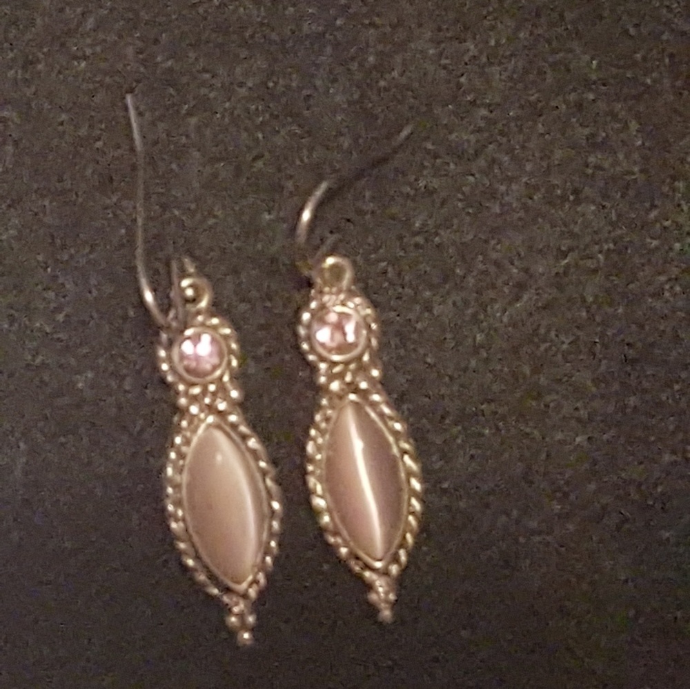 Pink and silver earrings